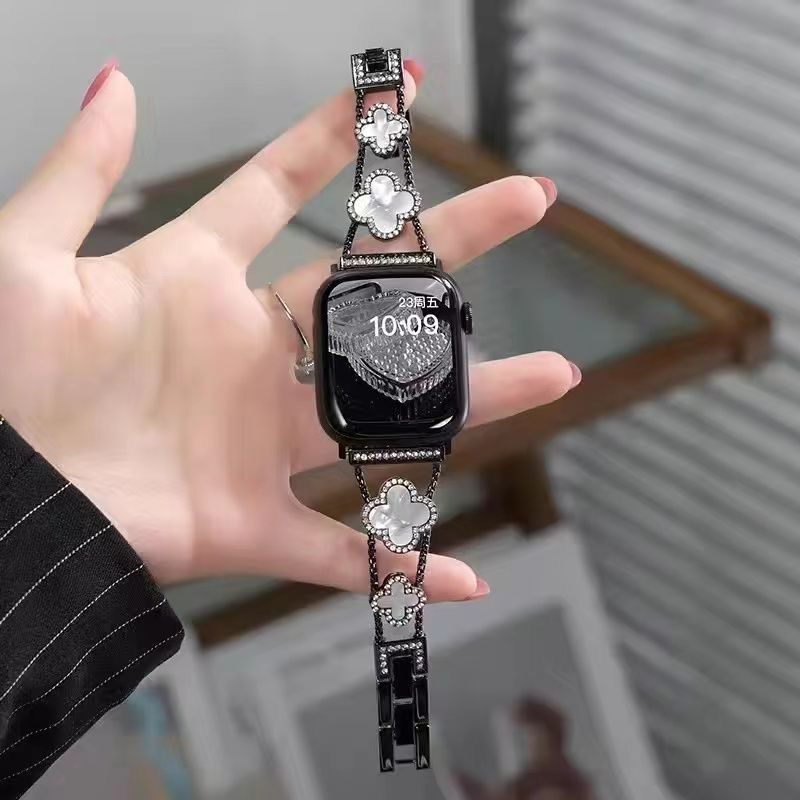 Apple iwatchS987654321世代の高度な気質の小さな香りのフリチラリア四つ葉のクローバーストラップに適しています。|undefined