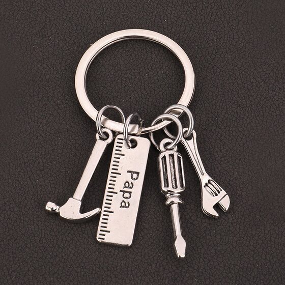 European and American Cross Border Keychain DIY Hammer Screwdriver Wrench Dad papa Tool Gift Small Pendant