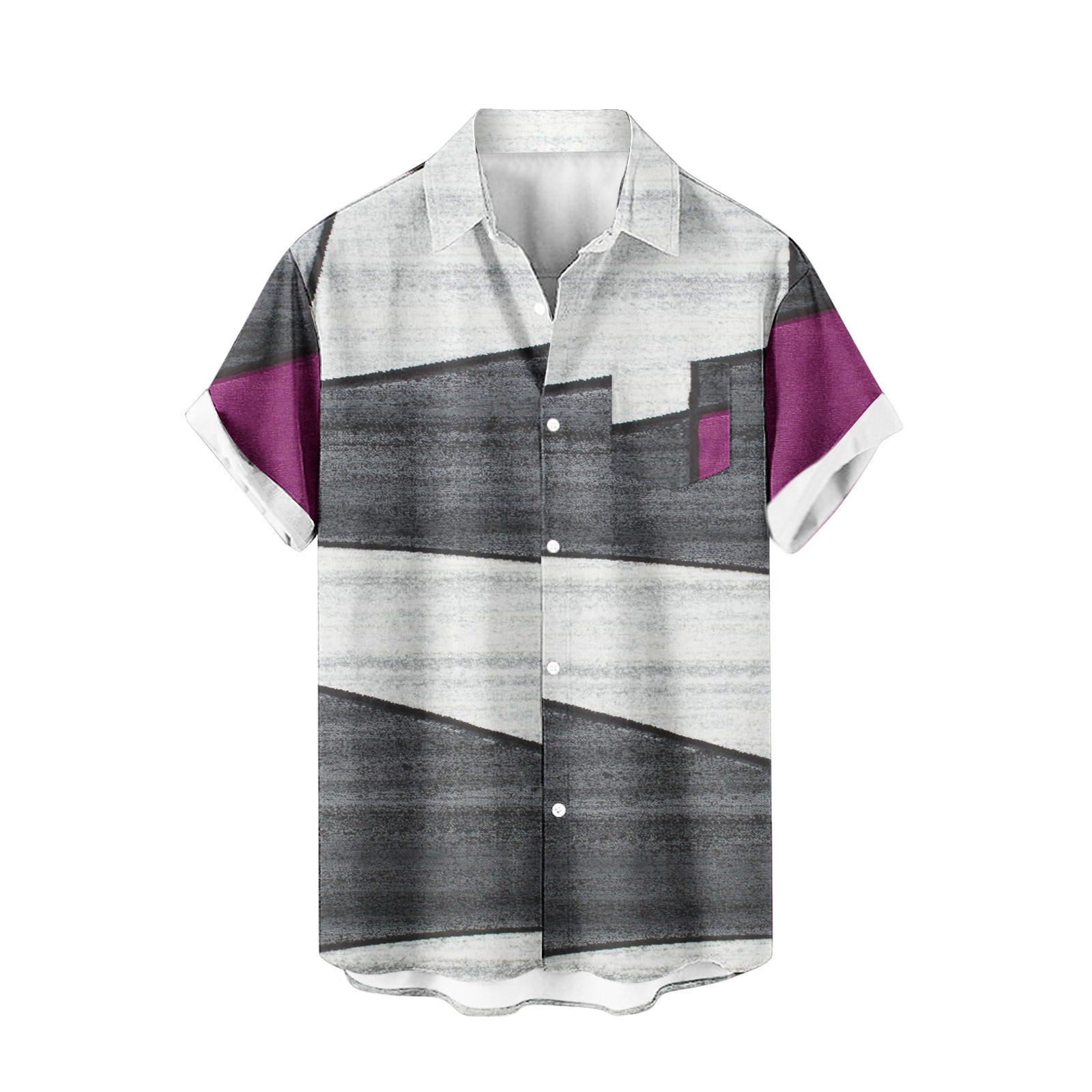 2024 comercio exterior europeo y americano transfronterizo exclusivamente para camisas de manga corta para hombres color de costura impresión digital 3D blusa casual