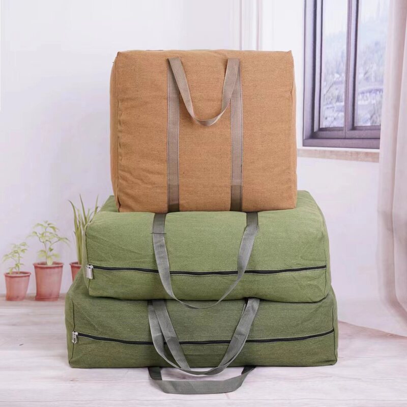 Moving bag extra large thick canvas quilt storage bag hand woven bag large capacity luggage bag in stock wholesale Moving bag extra large thick canvas quilt storage bag hand woven bag large capacity luggage bag in stock wholesale