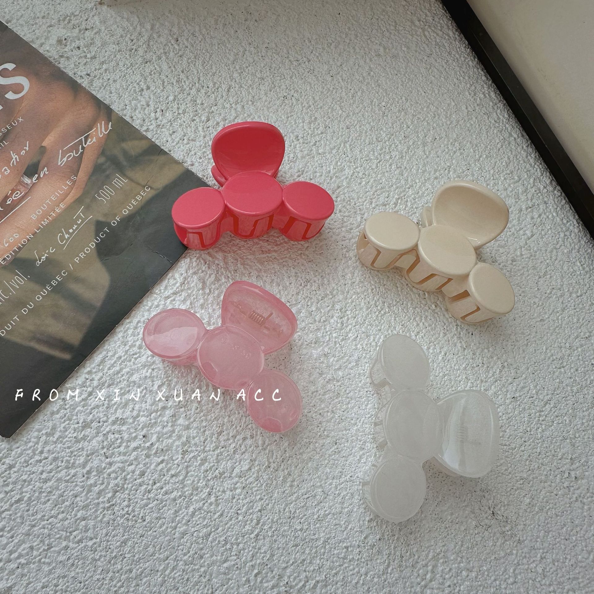 Eleganter, schlichter, hoher Pferdeschwanz-Clip im rosafarbenen Stil, Haarclip in kleiner Größe, internetberühmter Pony-Clip für Damen im Internet, für das Vorwort_voghion.com