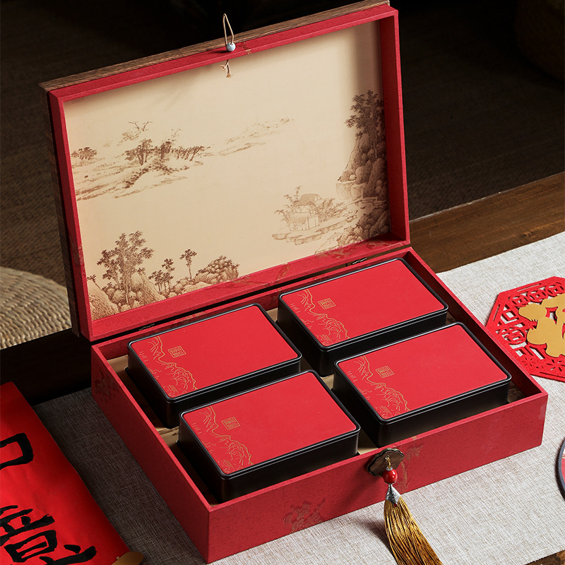 高端茶叶包装盒空盒红茶金骏眉正山小种铁观音礼盒2罐4罐半斤一斤