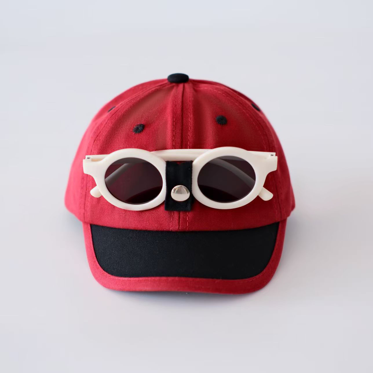 Baby gafas de sol sombrero de béisbol para niños y niñas sombrero de bisel corto sombrero de protección solar para viajar sombrero versátil sombrero de sol verano primavera otoño