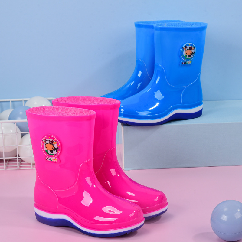 Children's Rain Boots for Boys and Girls with Low-Top Fleece-Lined to Heattech Cartoon Water Shoes for Kidsren, Students, Baby Rain Boots, Rubber Shoes, Lightweight