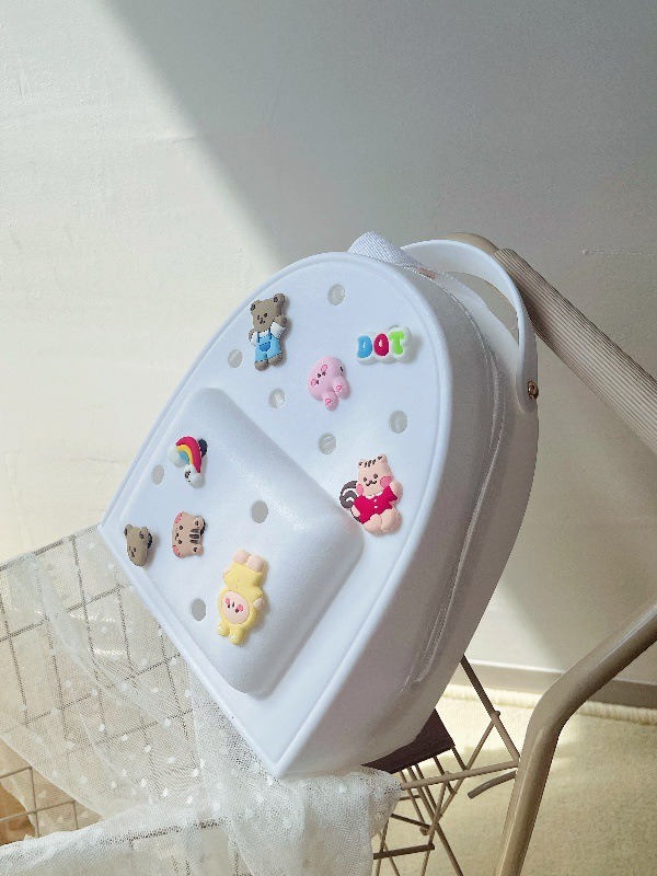 Moda coreana de color caramelo mochila gelatina mochila de silicona textura caricatura para padres e hijos lindos niños mochila de almacenamiento