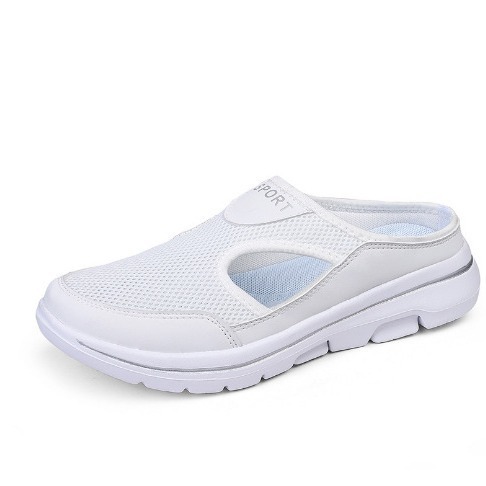 2024 Amazon Plus Size Independent Station Dropshipping Casual Shoes Half Slip-On Women's Single Shoes Men's Slip-On Sandals Mesh Half Slippers
