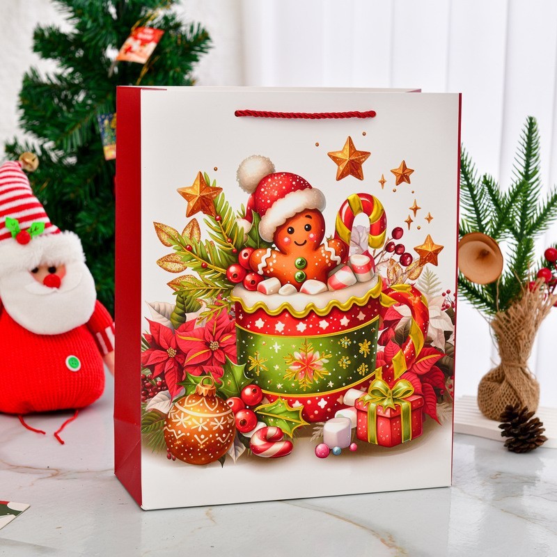 クリスマスギフトバッグエンボスホットスタンピングクリスマスポータブル紙袋外国貿易クリスマスギフト包装ギフトバッグ|undefined
