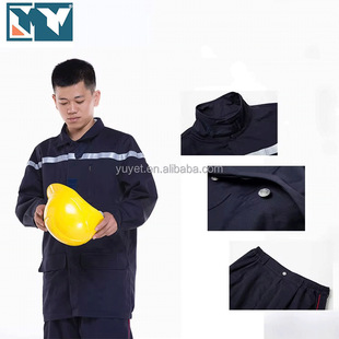 2025 New Pure Cotton Flame-Retardant Two-Piece Set Labor Protection Clothing Flame-Retardant Workwear Top and Pants Support Logo