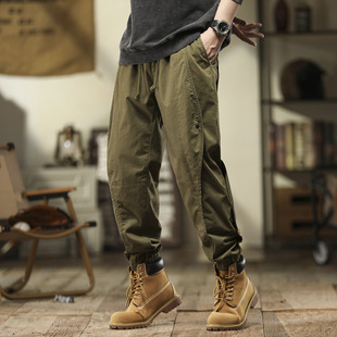 New autumn and winter thickened trousers men's cropped military casual pants trendy loose pants factory send CY198B6