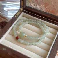 Натуральный Hutian Jade Qingshui ручной шнур с двумя кругами, высокий лед и 6m, двойной круг, мужской и женский стиль Qingshui ручной шнур киновари