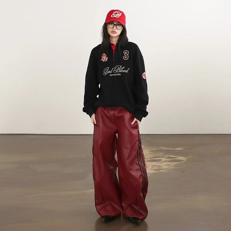 韓国のブラッドブラッドbcacシリーズのアメリカのレトロなスウェットの女性の長袖のコートの春のボールの服のラグビーの潮