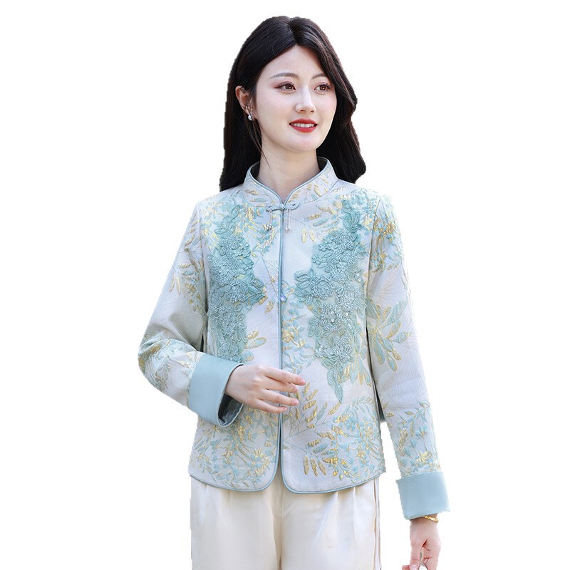 2025春秋新款国风刺绣外套女新中式短款女士开衫唐装复古盘扣上衣|undefined