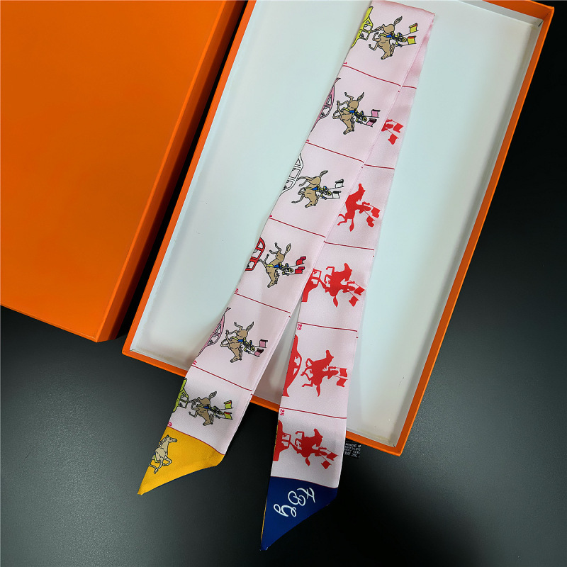 新しいロングサドルシルクスカーフ模擬シルクヘッドバンドファッションスカーフバッグリボンリボン卸売ヘッドバンド装飾|undefined