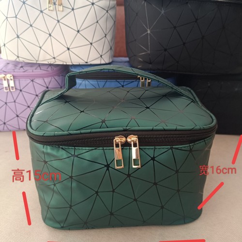 Ins-style ultra-popular waterproof honeycomb tote makeup bag, portable waterproof travel storage bag PU toiletry bag