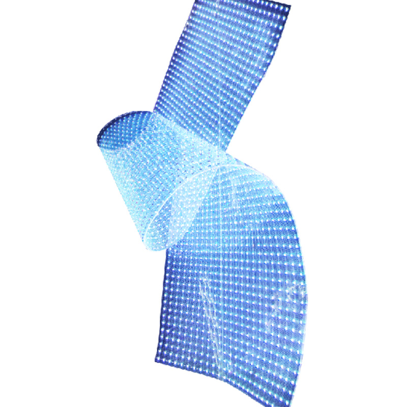 La pantalla de película de cristal LED se puede instalar de forma flexible y su tamaño se puede cortar según las necesidades. Pantalla LED de película de vidrio flexible a todo color. image 6