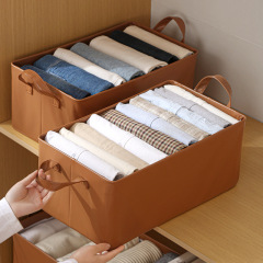 Fabric Drawer-style Large Capacity Leather Storage Box Clothes Home Pants Sweaters Closet Organizers Storage Box