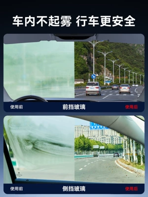 windows, interior windshields, and helmets, Automotive glass defogging agent