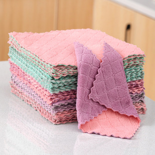 Dish Cloth Dish Cloth No Hair Dropout Household Kitchen Wipe Hand Wipe Table Wish Dish Cloth Absorbent Dish Cloth Thickened Dish Cloth