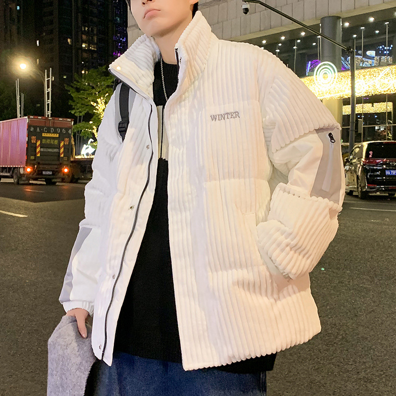 Men's winter corduroy short light and thin keep warm down jacket
