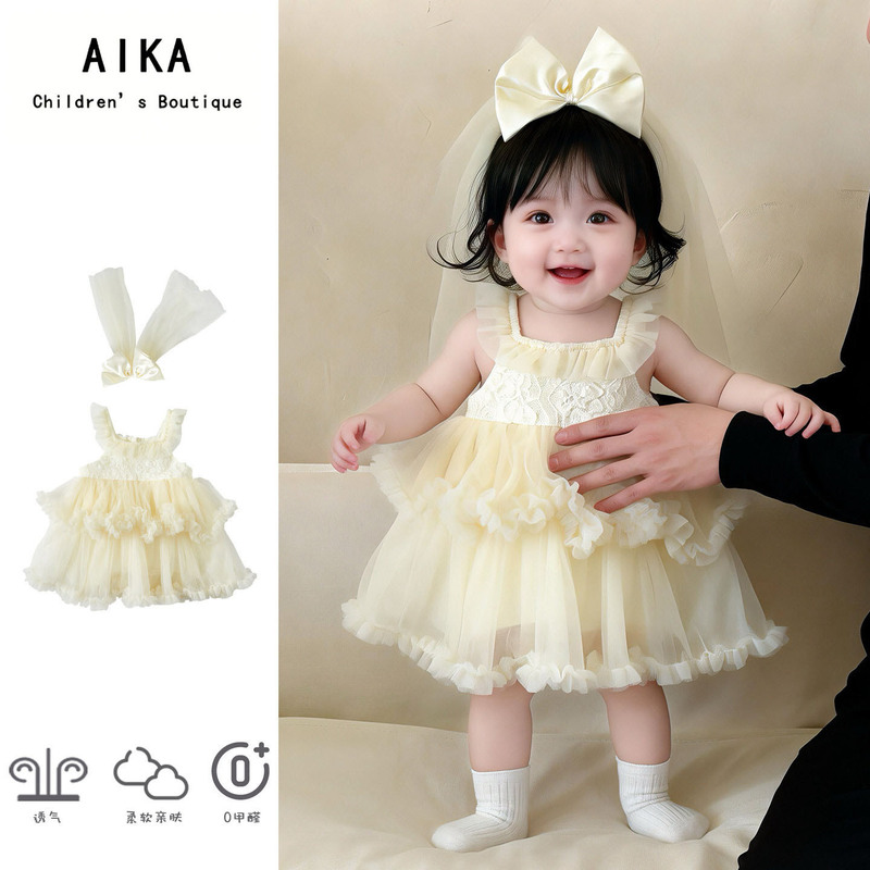 Girls' Dress Summer Mesh Tutu Skirt 2026 New Style Baby Birthday Dress Princess Dress Girls' Dress Summer Mesh Tutu Skirt 2026 New Style Baby Birthday Dress Princess Dress