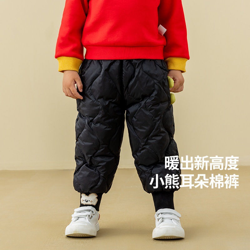 남자와 여자의  코튼 코트 겨울 새로운 어린이 다운 코튼 팬츠 캐주얼 바지  의 따뜻한 바지