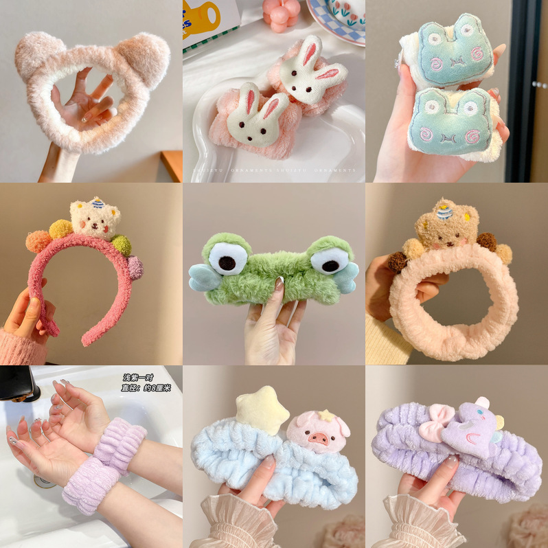 Lavar la cara correa de cabello correa de cabello máscara especial para mujeres correa de cabello tocado correa de brazalete correa de brazalete impermeable a prueba de humedad artefacto de lavado