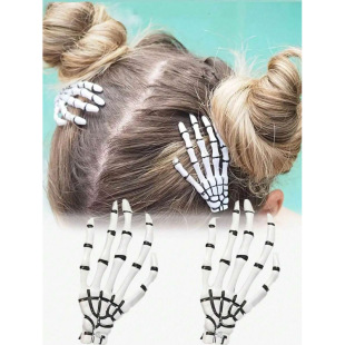 V 32470 Halloween Luminous Hand Bone Clip �f�}�ֹǰl�A