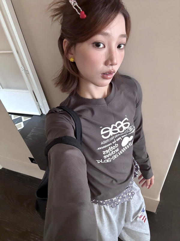 潮牌aeae短袖女简约网页徽标字母印花短款宽松圆领休闲百搭T恤女|undefined