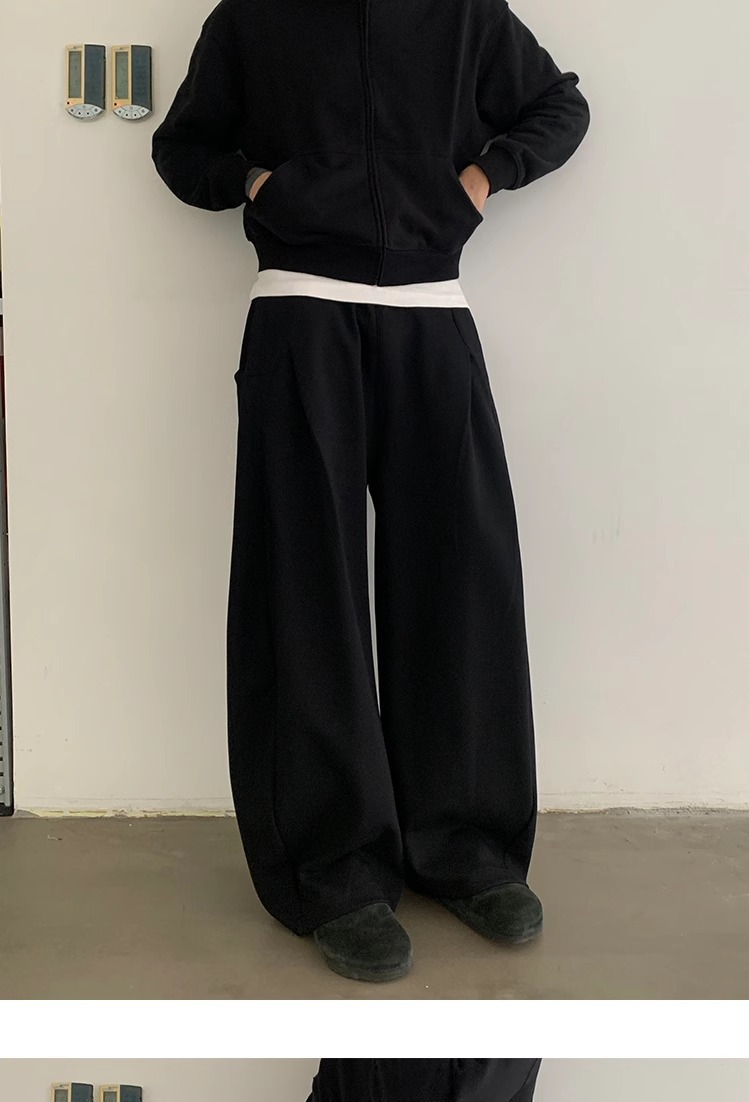 Men's Clothing Retro Spring Structure Cut Scimitar Sweatpants Men And Women Loose Casual Straight Sports Pants Trend_viptrois.com