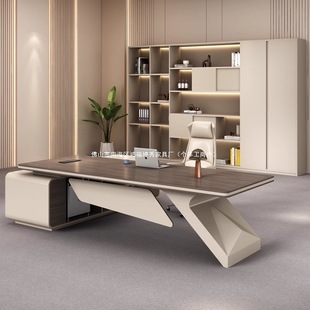 Light Luxury and High-End Boss Desk Office Desk Simple Modern President Desk Leadership Office Desk and Chair Combination Executive Desk