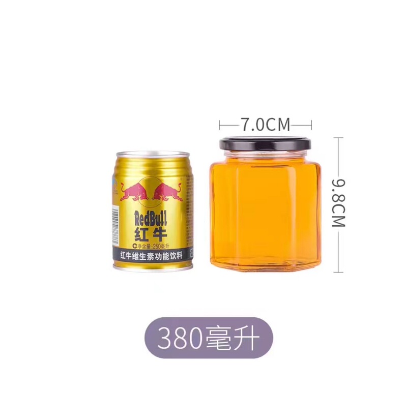 卸売 六角形蜂蜜ガラス瓶 漢方薬分注瓶 膏薬瓶 梨膏瓶 チリソース瓶 ガラス瓶 密封|undefined