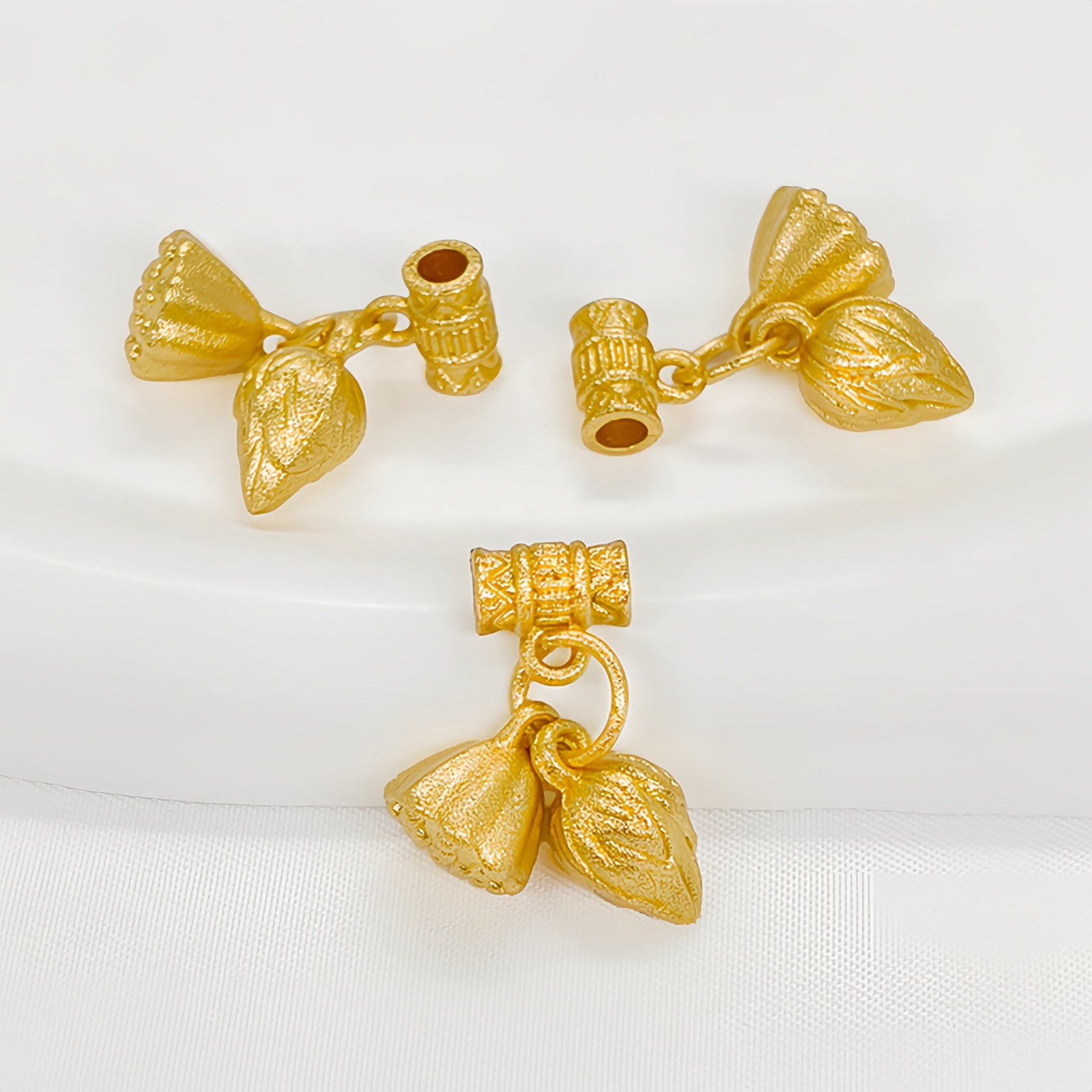 新款合金古法沙金保色电镀莲蓬吊坠饰品配件DIY手工编织手链项链