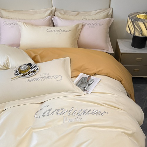 A-type 180-piece pure cotton velvet four-piece set, all-cotton thick warm bed sheet and duvet cover, bed skirt, autumn and winter bedding.