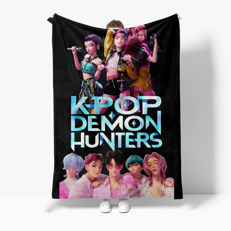 3D新品电影 K-POP 猎魔女团 毛毯午睡毯法兰绒印花保暖|undefined