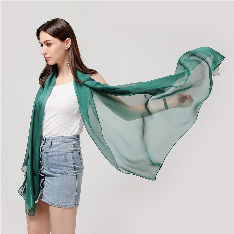 Sciarpa in tinta unita Sciarpa sottile e grande Turismo Protezione solare Decorazione Fotografia Scialle Sciarpa in crepe liscio in tinta unita_voghion.com