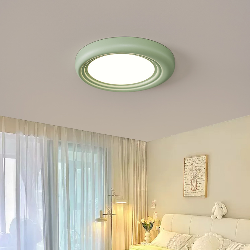 [Selección estricta] diseño de lámpara de techo de protección de ojos de espectro completo cálida y romántica lámpara de estudio personalidad de lámparas LED circulares