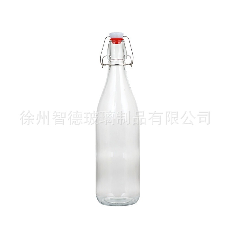 Botella de cierre sellada de Amazon personalizada botella de cierre transparente botella de bebida de jugo de fruta y enzima botella de licor casera