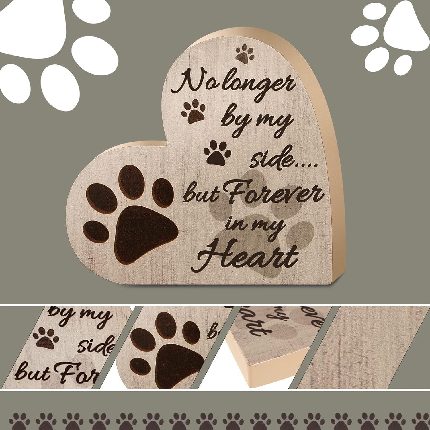 Decoración de escritorio de madera en forma de corazón de madera maciza creativa mascota perro gato regalo conmemorativo artesanía Decoración