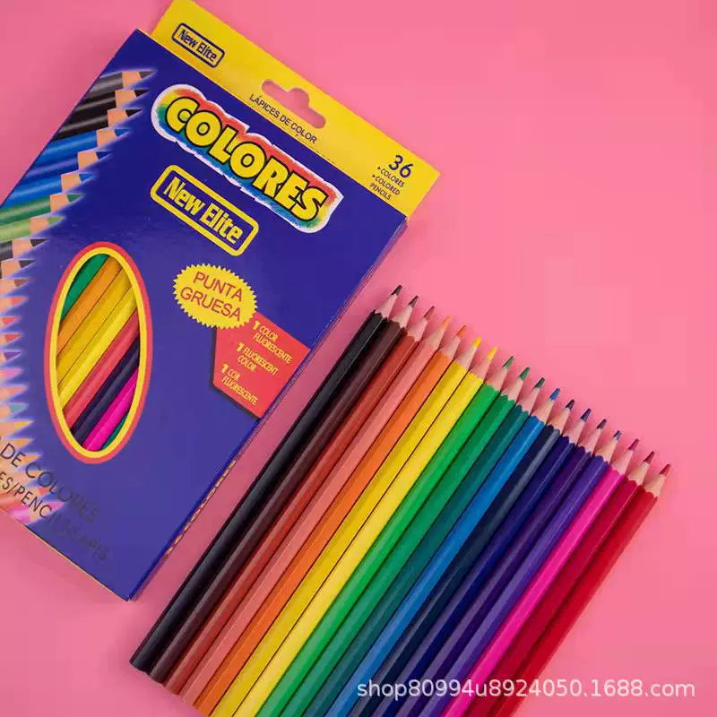 Цветной карандаш в штучной упаковке Детская ручка для рисования Масляный цветной карандаш для начальной школы Костюм 12/18/24/36 Цветной свинец