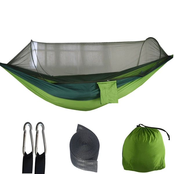 4# double green (green network) quick opening 250*120CM (black strap) B
