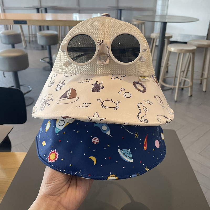 Sombra coreana para niños de verano temporada de sombreros grandes aleros gorro de pescador transpirable de malla para niños gorra casual para bebés