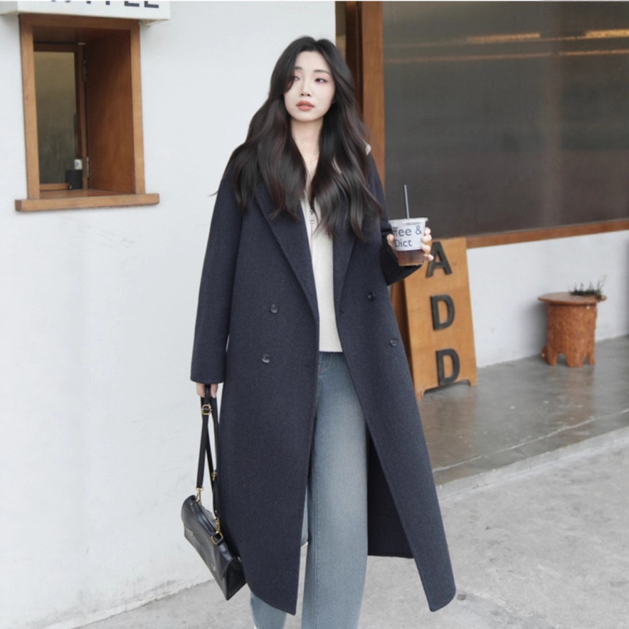 气质百搭中长款女装秋冬款双排扣羊毛大衣时尚显瘦宽松高级感大衣