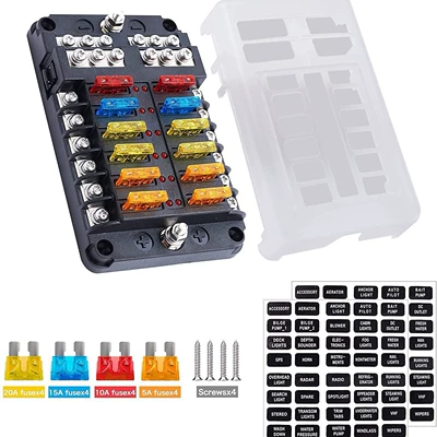 Car 6-way fuse box Power supply, ignition system accessories - 12-way