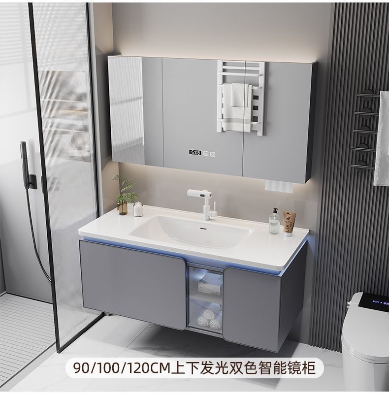 New minimalist bathroom cabinet, ceramic integrated basin bathroom cabinet, combined bathroom washbasin, new ceramic washbasin cabinet undefined