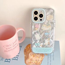 春夏新款可爱小猫适用苹果16Promax手机壳15pro羽纱泡芙壳IMD精孔