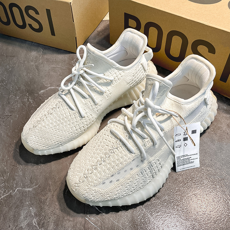 Kişi idman ayaqqabısı Yeezy 350 üslubu ağ yay brendsiz
