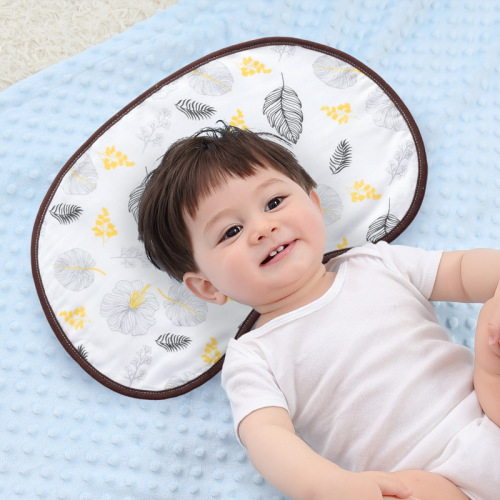 Newborn Baby Flat Pillow for Newborns, 10-Layer Cotton Gauze Pillow, Small Pillowcase, Spring and Summer