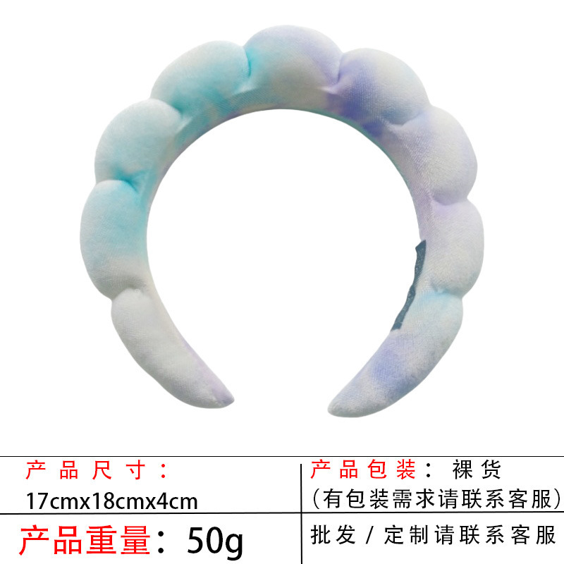 跨境海绵云朵发箍批发高颅顶高级感毛巾布麻花女士洗脸手腕带头箍|undefined