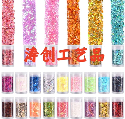 Dırnaq bəzəkləri, Powder, Nail Art Sequins, Laser - 24-colors-mixed-5g-bottle
