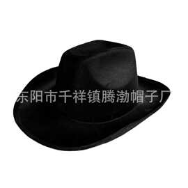 跨境欧美粉色麂皮绒西部牛仔帽 时尚男女款 百搭遮阳 表演节庆帽